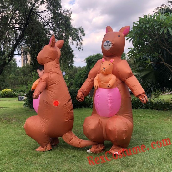 Adult / Kids Inflatable Kangaroo Costumes Blow Up