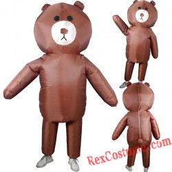 Brown Teddy Bear Inflatable Costume Adults