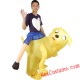 Little Yellow Dog Ride On Inflatable Costume Adults