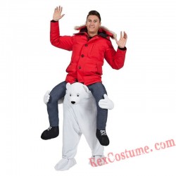 Adult Piggyback Ride On Carry Me White Polar Bear costume