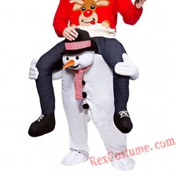 Adult Piggyback Ride On Carry Me Snowman Mascot costume