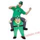Adult Piggyback Ride On Carry Me Green Elf Mascot costume
