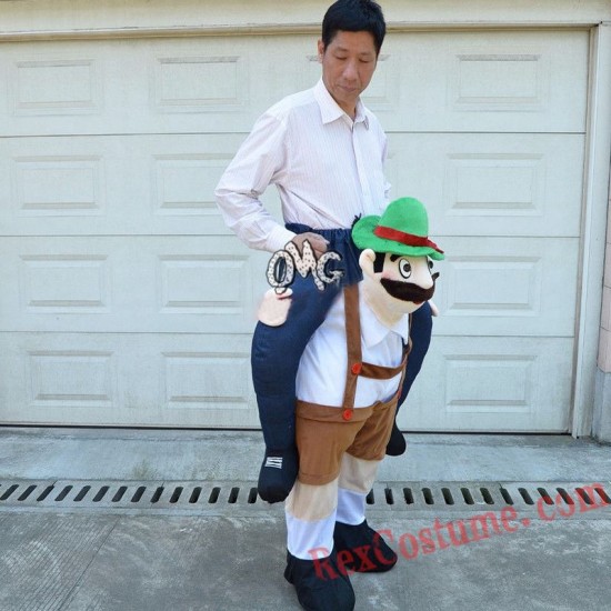 Adult Piggyback Ride On Carry Me Beer man Mascot costume