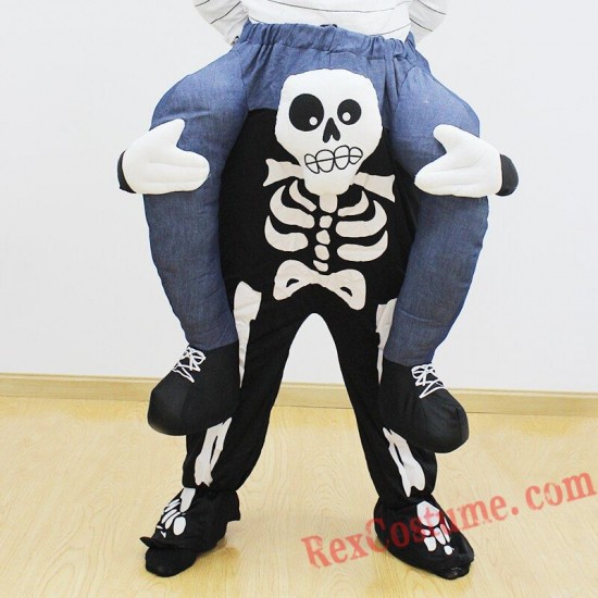 Adult Piggyback Ride On Carry Me Skull Mascot costume